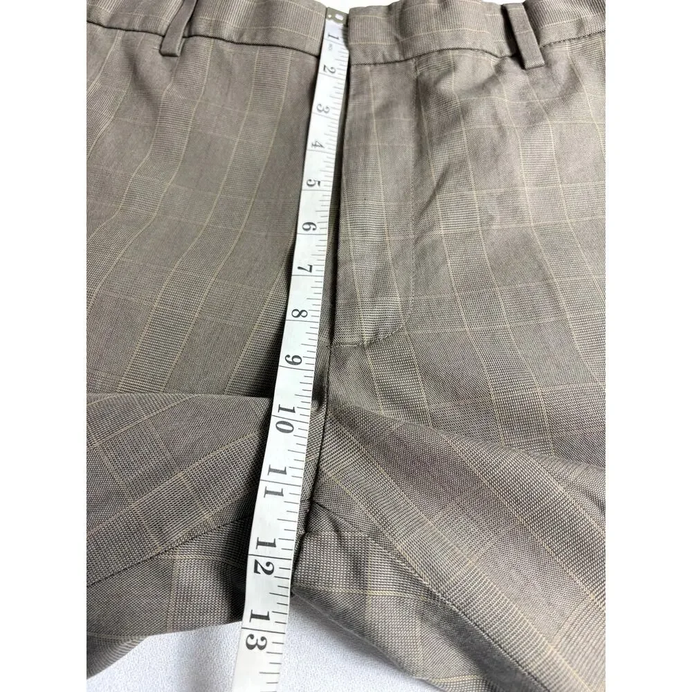 Banana Republic Modern Fit Men's Dress Pants Brown Plaid Straight Size 34/32 NWT